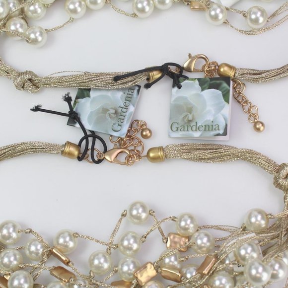 Gold Thread Glass Pearl Necklace - Picture 4 of 6